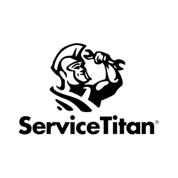 ServiceTitan logo with strong figure