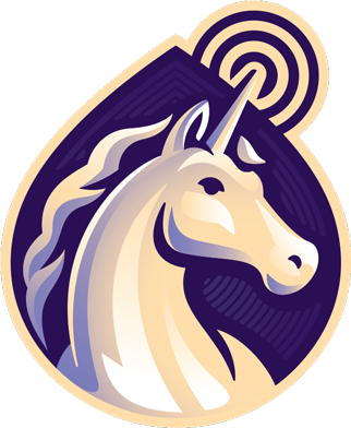 Unicorn logo with signal icon