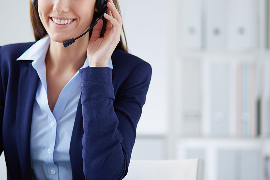 Customer support agent answering calls
