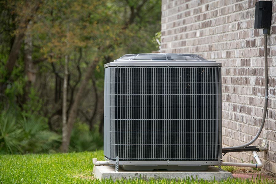 Outdoor residential air conditioning unit