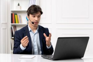 Professional answering client questions